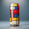 De Stijl Inspired Soda Can With Colorful Squares And Pop Culture References