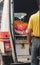 The dead body of an elderly Indian woman is delivered by ambulance at Swargadwar crematorium in Puri,Odisha state, India