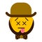 Dead emoji with a gentleman hat