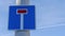 Dead end street road sign on blue sky background. A street sign indicates to drivers that the road is a dead end.