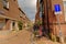 Dead end street with typical Dutch houses with front gardens in a street in Utrecht, the NEtherlands