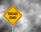 Dead End Traffic bord isolated in sky background. Wrong way road sign prohibition