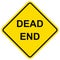 Dead end, traffic sign, yellow color, eps.