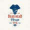 Dead Head Pirate Beer and Food Pub. Abstract Vector Sign, Symbol or Logo Template with Classy Retro Typography. Premium