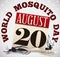 Dead Mosquitoes, Old Loose-leaf Calendar, Malaria Draw for Mosquito Day, Vector Illustration