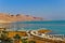 Dead sea beach view resort and mountains, Israel