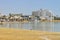 The dead sea resorts in Israel. View of the hotel and the beach. Israel