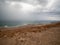 Dead Sea seen from the Highway 90 on a rainy day, Israel