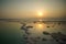 dead sea sunrise salt sea landscape