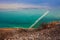 The dead sea view from the desert near Ein Bokek