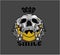 Dead smile emotion skull head bone