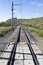 Dead straight railroad line