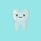 Dead tooth with emotional face, cute colorful vector icon illustration