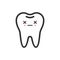 Dead tooth with emotional face, cute vector icon illustration