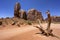 Dead tree and rock formation in Monument Valley, USA