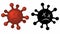 Dead virus germ microbe cell cartoon symbols