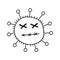 Dead virus illustration. hand drawn corona virus illustration.