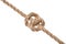 deadeye knot tied on thick jute rope isolated