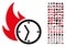 Deadline Burn Clock Icon with 90 Bonus Pictograms