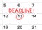 Deadline on the calendar