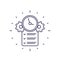 deadline, completed task line icon on white