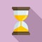 Deadline hourglass icon, flat style
