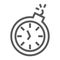 Deadline line icon, time and clock, stopwatch sign, vector graphics, a linear pattern on a white background.