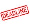 Deadline stamp red rubber stamp on white background. deadline stamp sign. deadline stamp