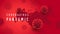 Deadly coronavirus covid 19 cells and Russia map on red horizontal background. Vector illustration