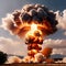 Deadly nuclear explosion from atomic bomb with mushroom cloud