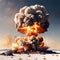 Deadly nuclear explosion from atomic bomb with mushroom cloud