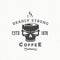 Deadly Strong Coffee Company Abstract Vintage Vector Logo or Label Template.