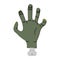 Deadman Hand cartoon icon on green background.
