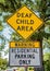 Deaf Child Area / Residential Parking Only Warning Sign