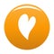 Deaf heart icon vector orange