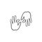 Deaf language hand drawn outline doodle icon.
