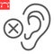 Deaf line icon, disability and deafness, hearing impaired sign vector graphics, editable stroke linear icon, eps 10