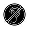 Deafness black glyph icon