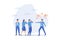 Deal with difficult people, bossy manager or trouble employee, tough or complicated colleague, confusion or conflict concept, flat