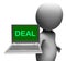 Deal Laptop Shows Agreement Contract Or Dealing Online