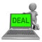 Deal Laptop Shows Bargain Contract Or Dealing Online