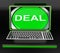 Deal Laptop Shows Online Trade Contract Or Dealing