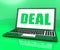 Deal Laptop Shows Trade Contract Or Dealing Online