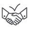Deal line icon, agreement and partnership, handshake sign, vector graphics, a linear pattern on a white background.