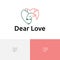 Dear Love Cute Beautiful Deer Heart Line Logo