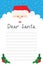 Dear Santa. Writing letter to santa claus