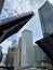 Dearborn Street drawbridge raised up against the sky with Chicago skyline