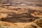 Deatail of unique colorful palette of Israeli Negev desert near Mitzpe Ramon