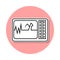 death on cardiogram sticker icon. Simple thin line, outline vector of Death icons for ui and ux, website or mobile application