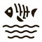 death of fish in water icon Vector Glyph Illustration